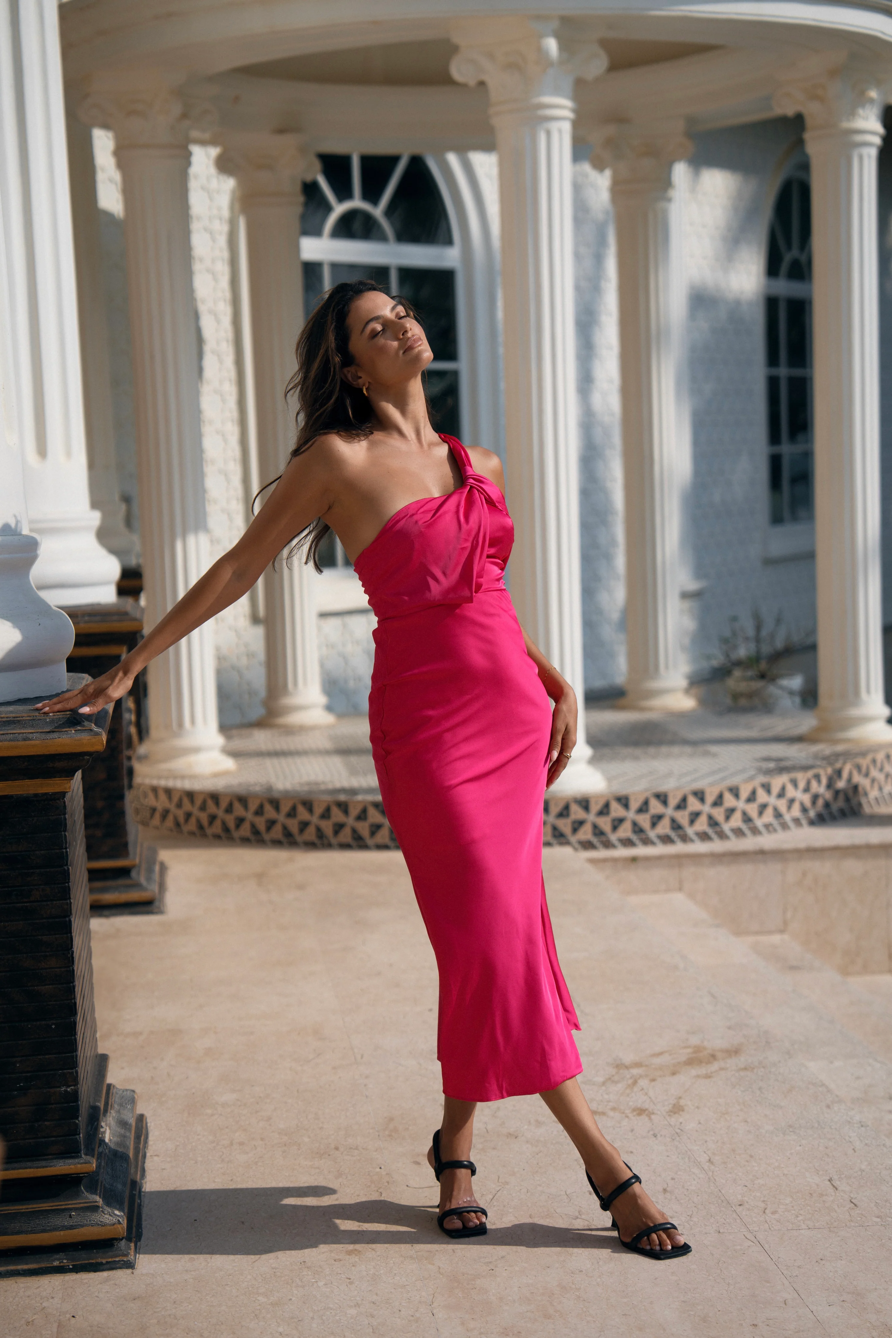 Taylah One Shoulder Midi Cocktail Dress - Image 5
