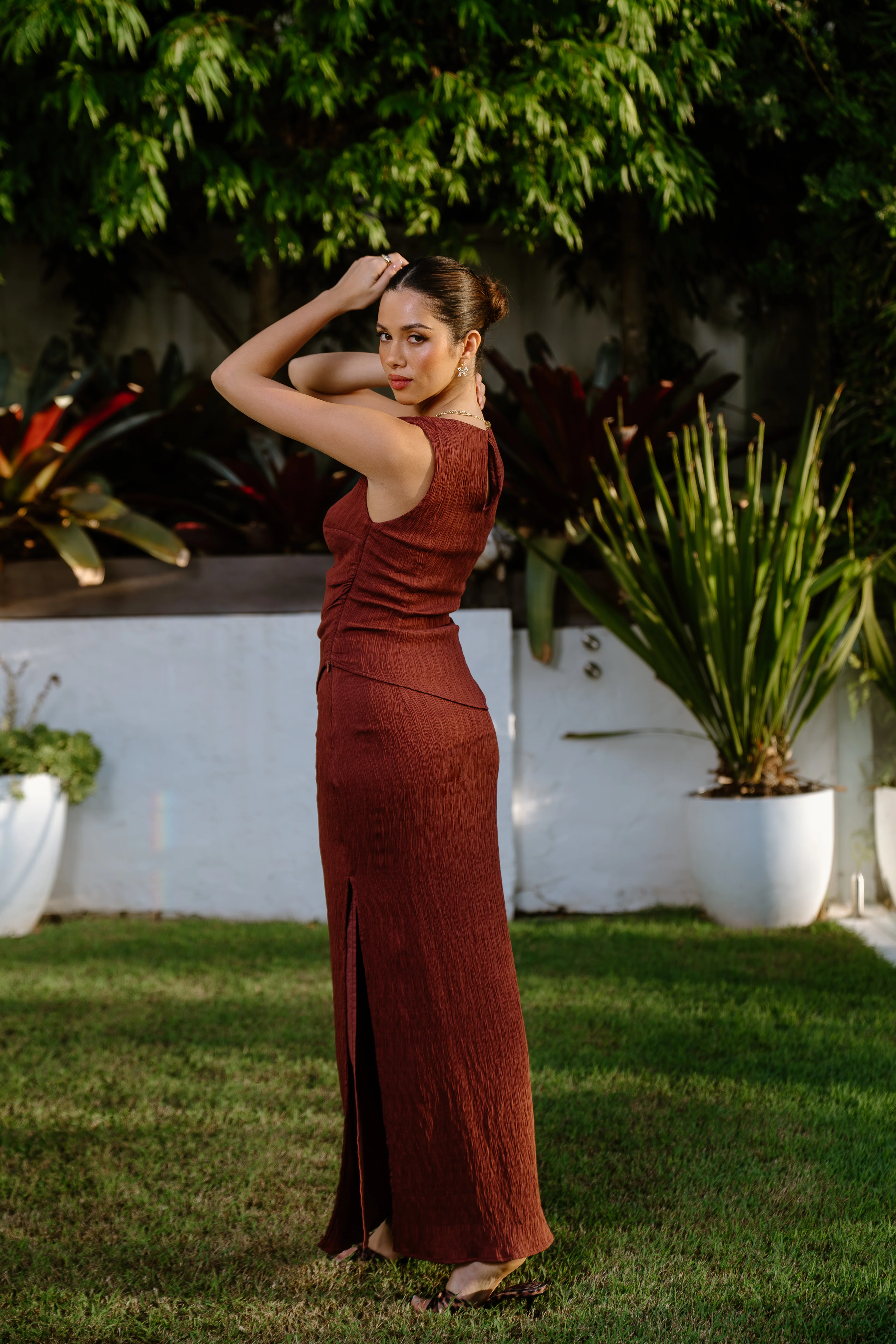 Tenille Two Piece Set - Asymmetrical Top & Maxi Skirt - Image 7