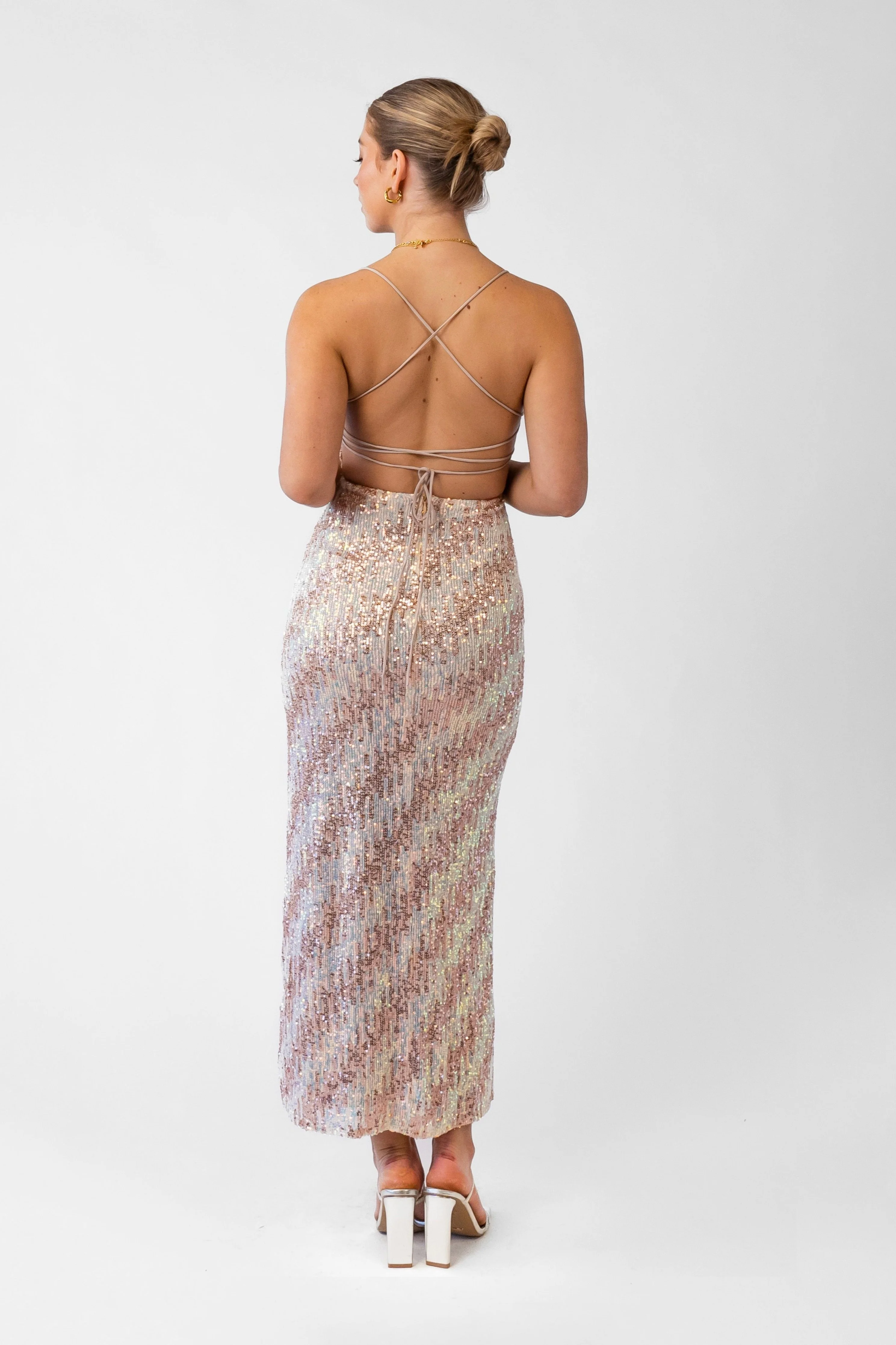 Tina Sequin Midi Party Dress - Image 3