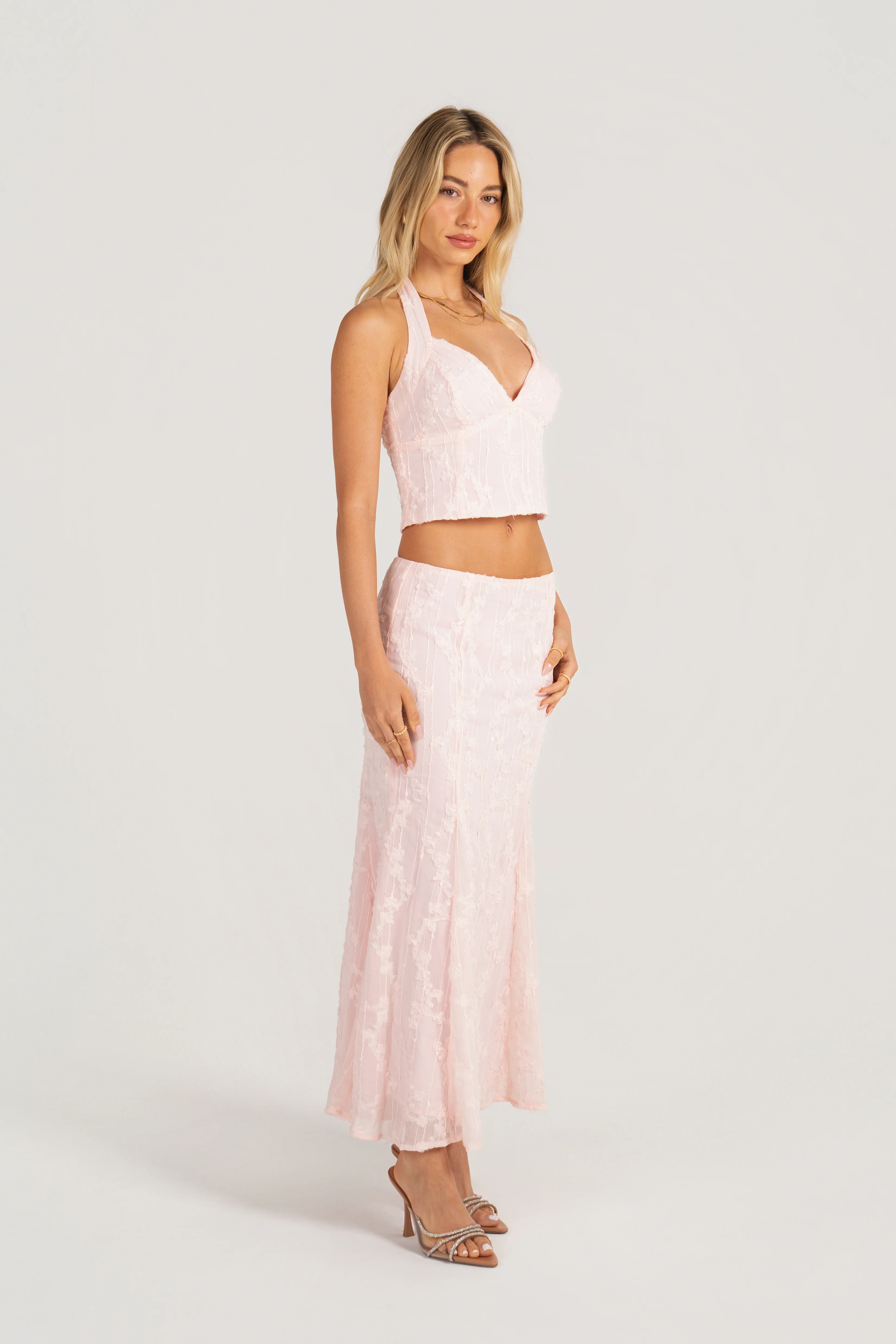 Verity Halter Neck & Midi Skirt Two Piece Set - Image 3