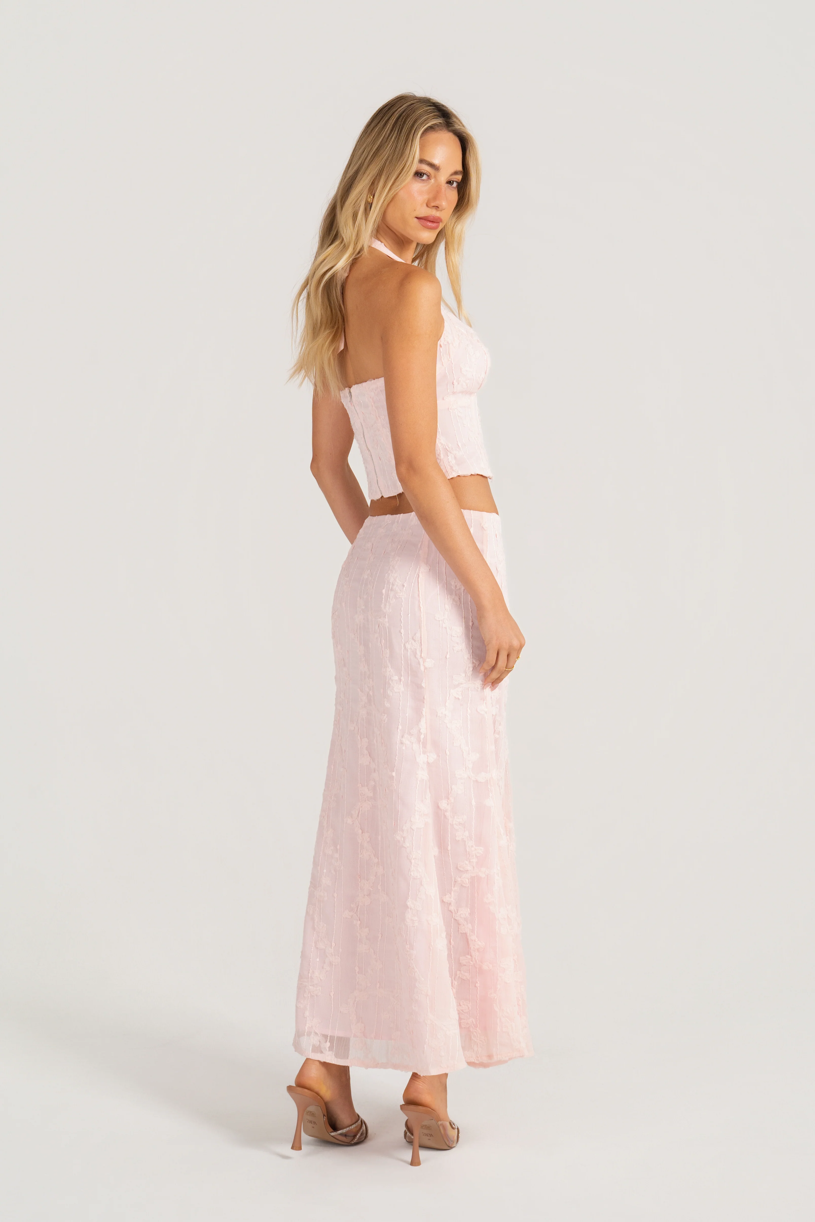 Verity Halter Neck & Midi Skirt Two Piece Set - Image 4