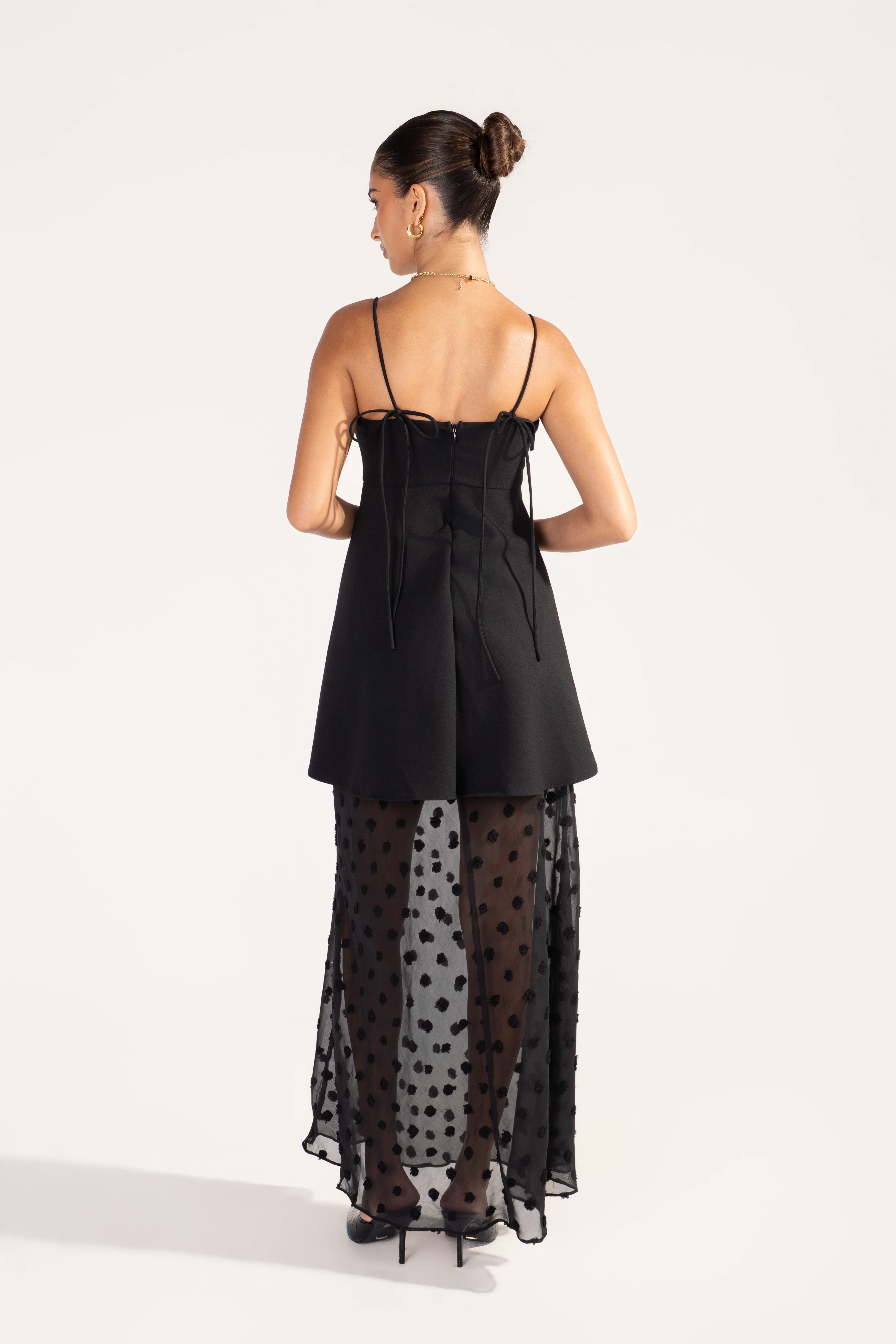 Vionette Black Camisole Top & Sheer Maxi Skirt - Image 3