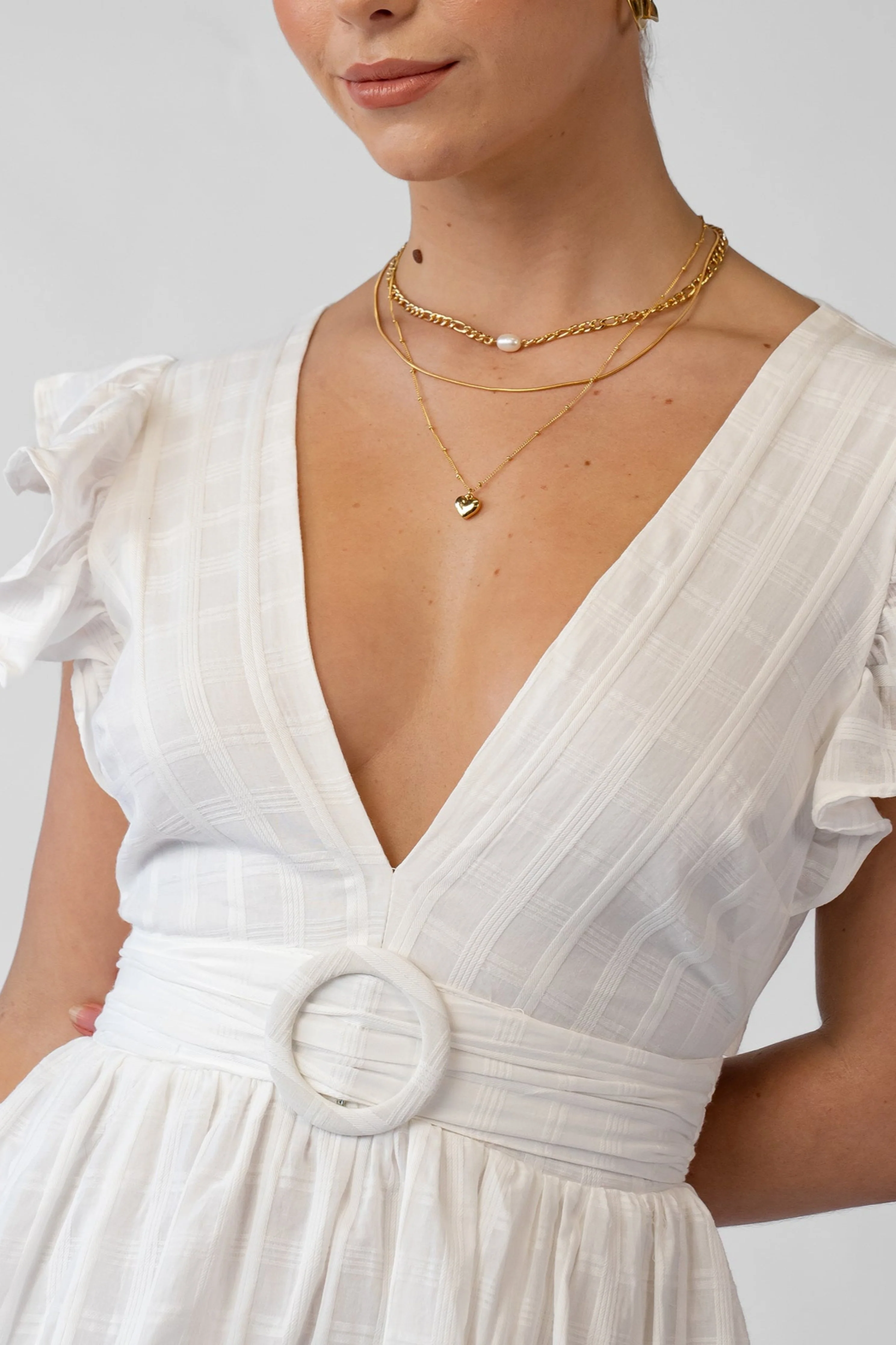 Willow White V-Neck Midi Dress - Image 4