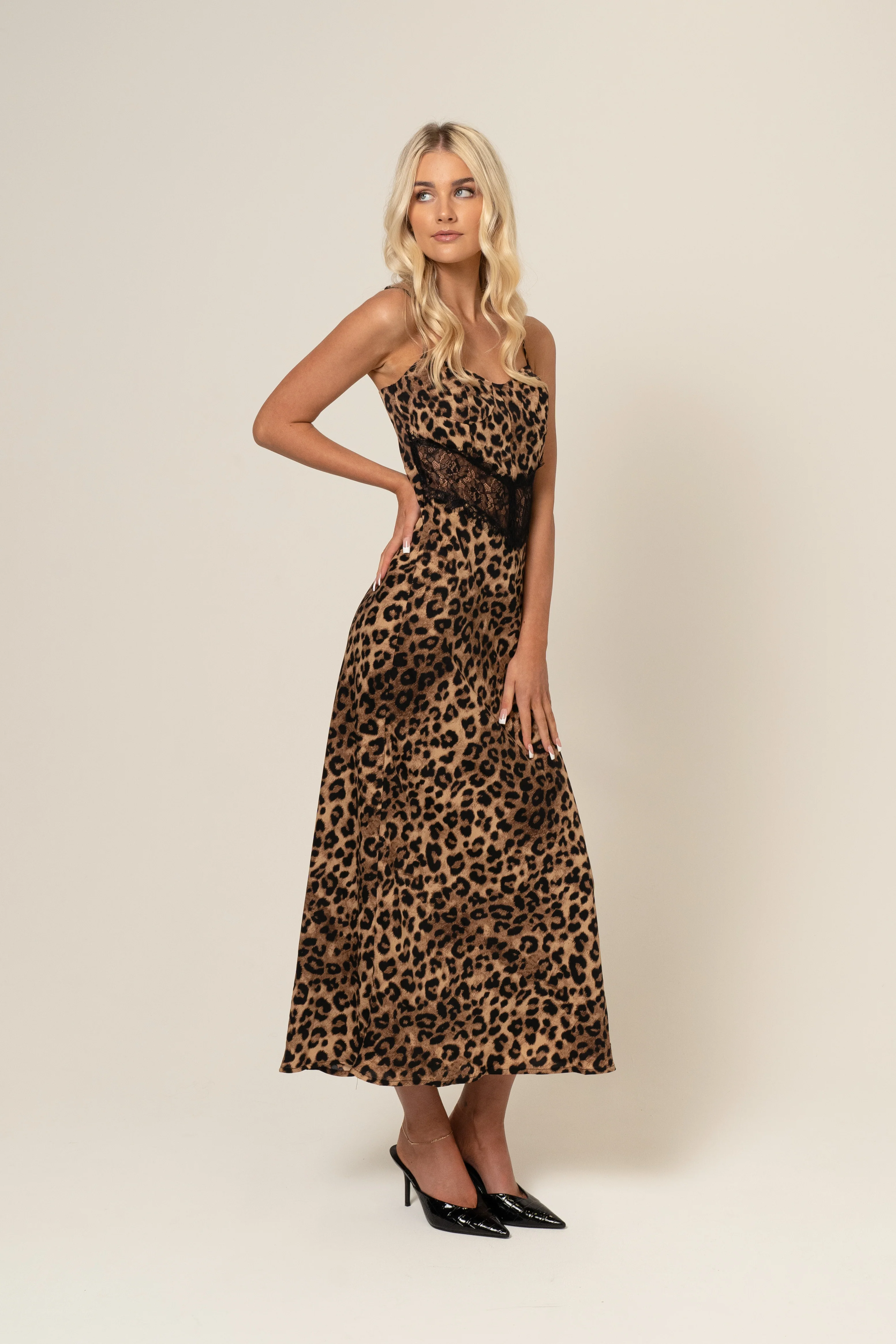 Yasmin Leopard Print Slip Dress - Image 3